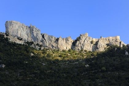 France, Aude (11), Pays Cathare, le château de Peyrepertuse du XIIe siecle