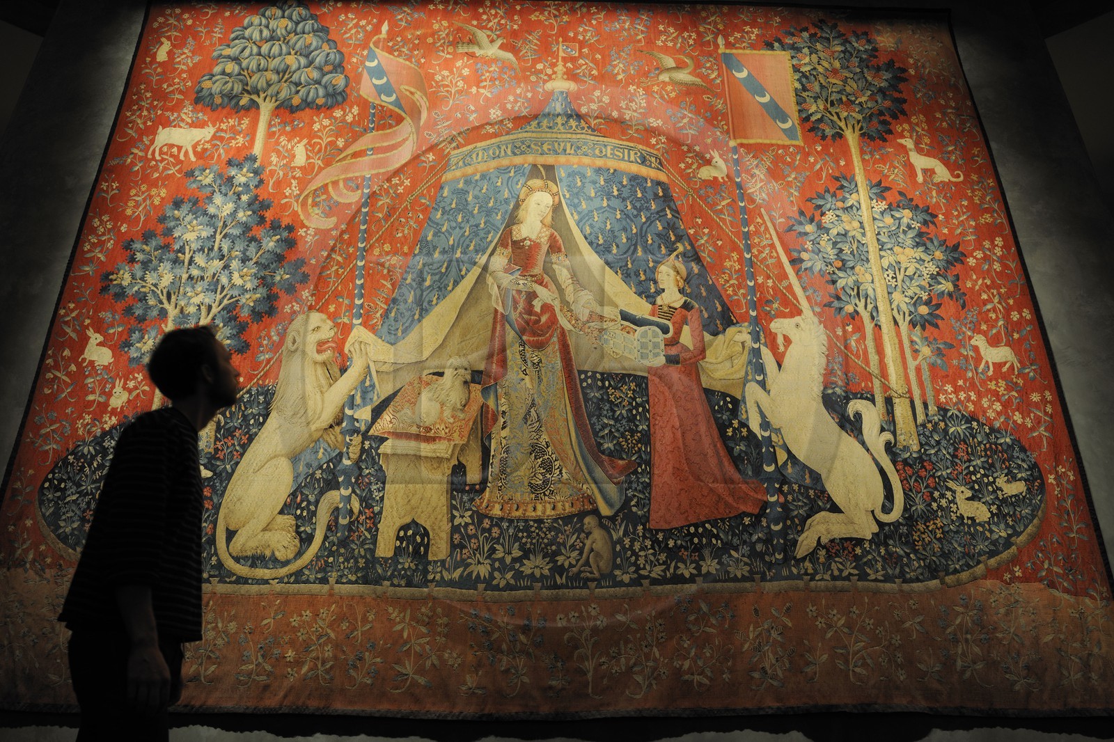 France, Paris (75), musée du Moyen-Age, ancien hôtel de Cluny, La Dame à la licorne est une série de six tapisseries datant de la fin du 15ème siècle