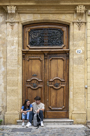 France, Bouches-du-Rhône (13), Aix en Provence, hotel particulier au 12 cours Mirabeau