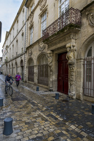 France (30), Gard, Beaucaire, Hotel de Margaillier dit Maison des Cariatides construite durant la seconde moitié du XVIIe siècle sur la rue Haute, actuelle rue de la République