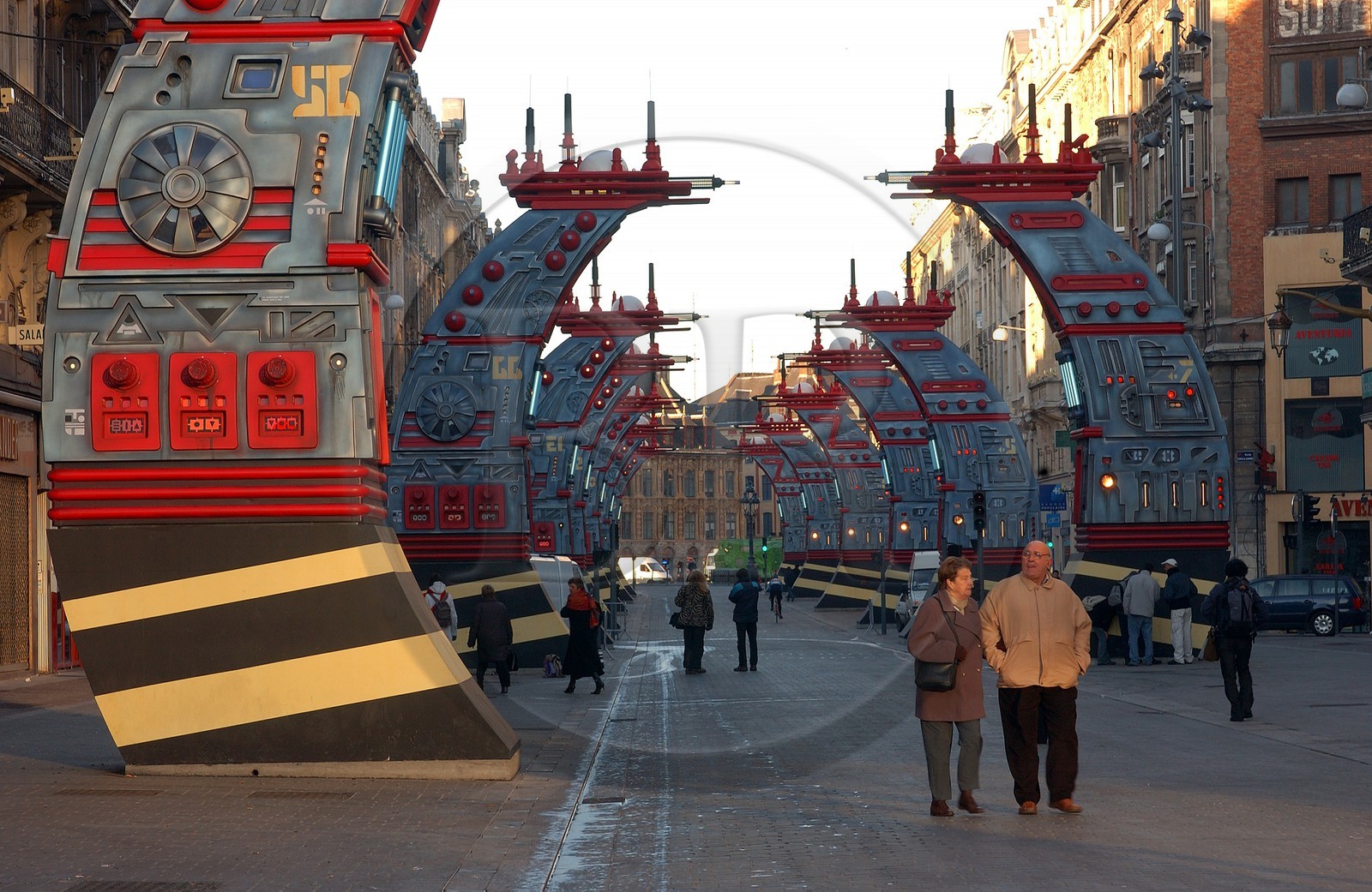 France, Nord (59), Lille 2004, Le chemin des étoiles de Jean-Claude Mézières, rue Faidherbe