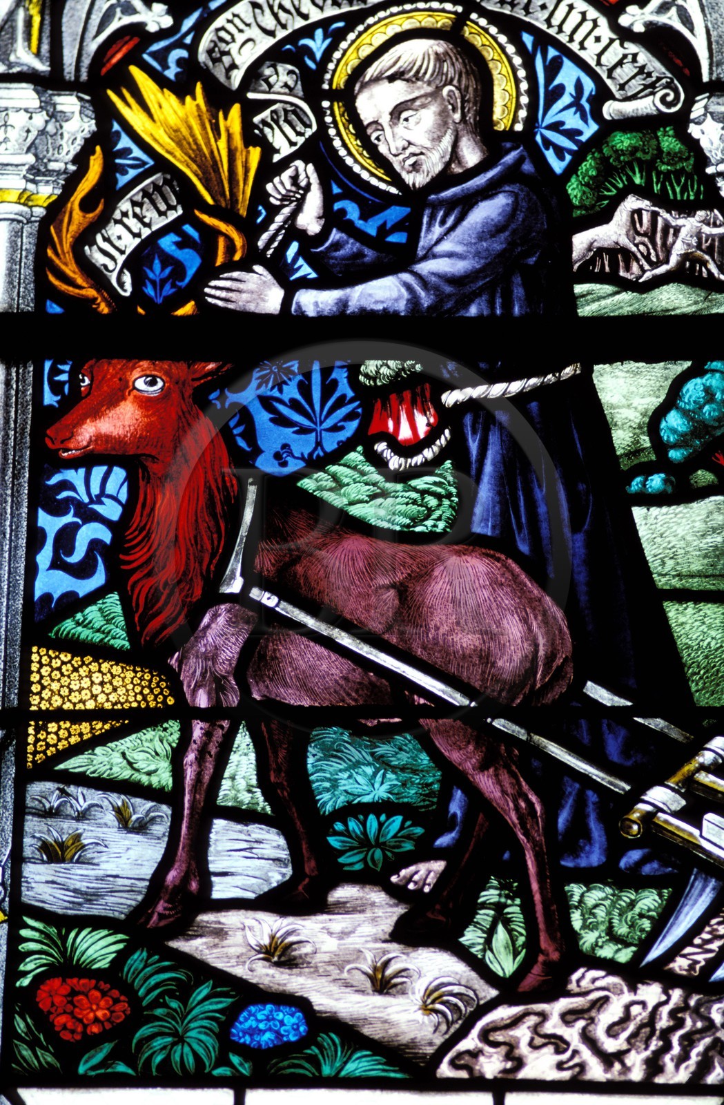 France, Côtes-d'Armor (22), Loc-Envel, vitrail de l'église