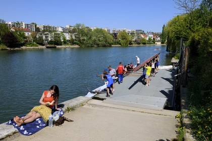 France, Val-de-Marne (94), les bords de Marne, Joinville-le-Pont, club d'aviron US Metro