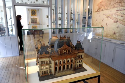 France, Seine-Maritime (76), Le Havre, quartier Saint-François dit quartier Breton, le musée de l'Hotel Dubocage de Bléville, maquette de l'ancien palais de la Bourse du Havre