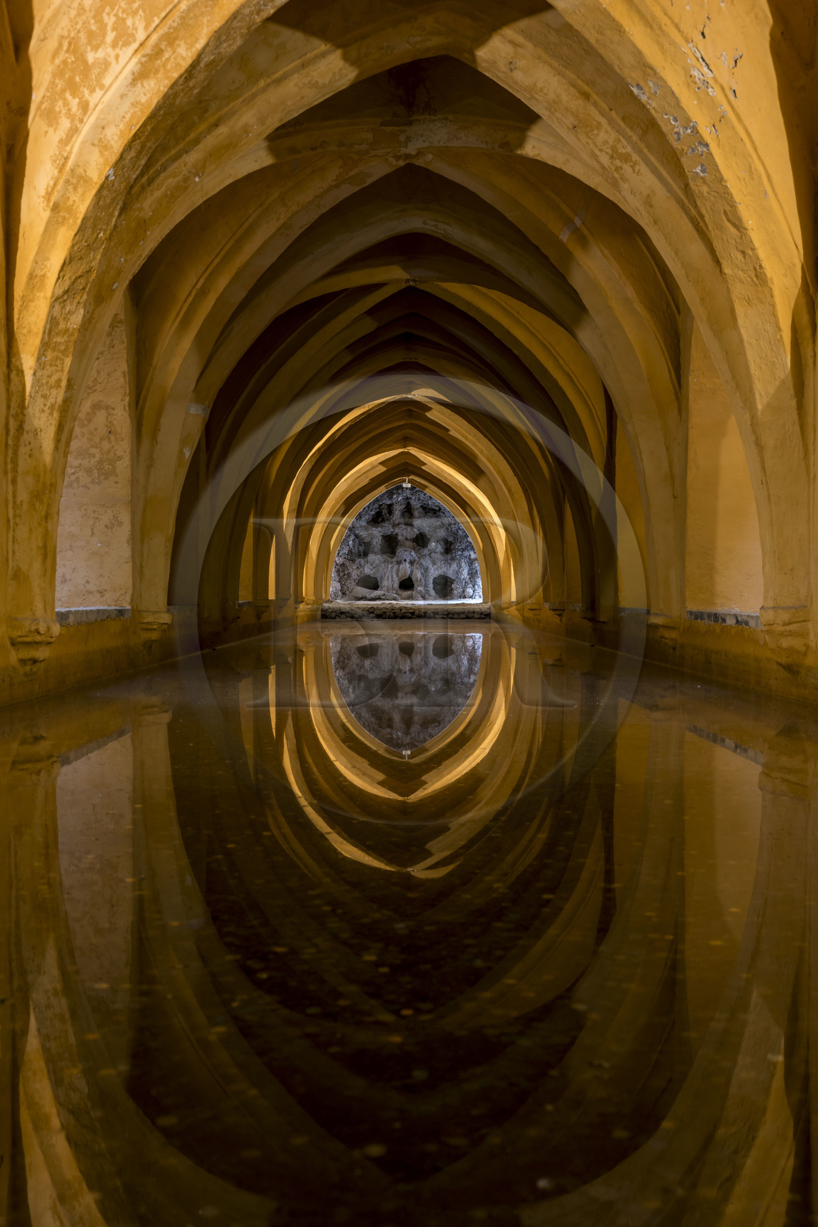 Espagne, Andalousie, Séville, Alcazar de Séville (Reales Alcazares de Sevilla), classé Patrimoine Mondial de l'UNESCO, les bains de Dona Maria de Padilla