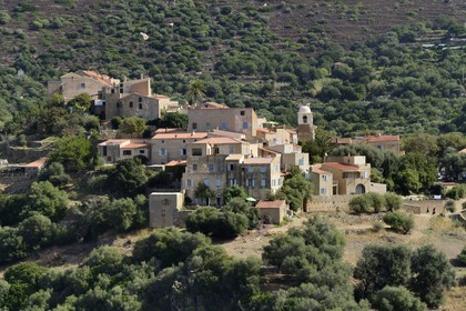 France, Haute-Corse (2B), Balagne, village perché de Pigna