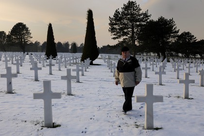 France, Calvados (14), Colleville-sur-Mer, plage du débarquement de Omaha Beach, cimetière américain