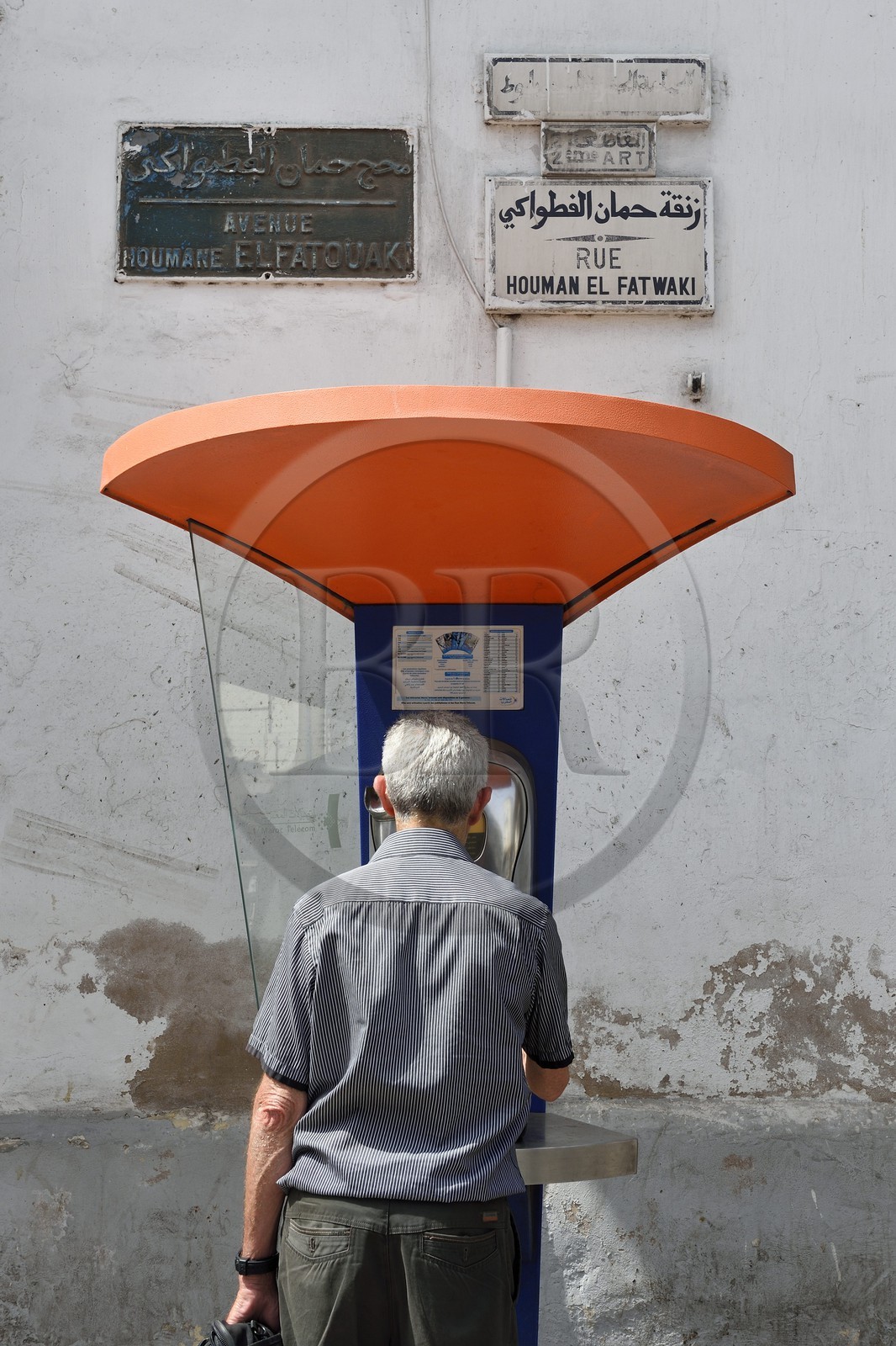 Maroc, Casablanca, cabine téléphonique