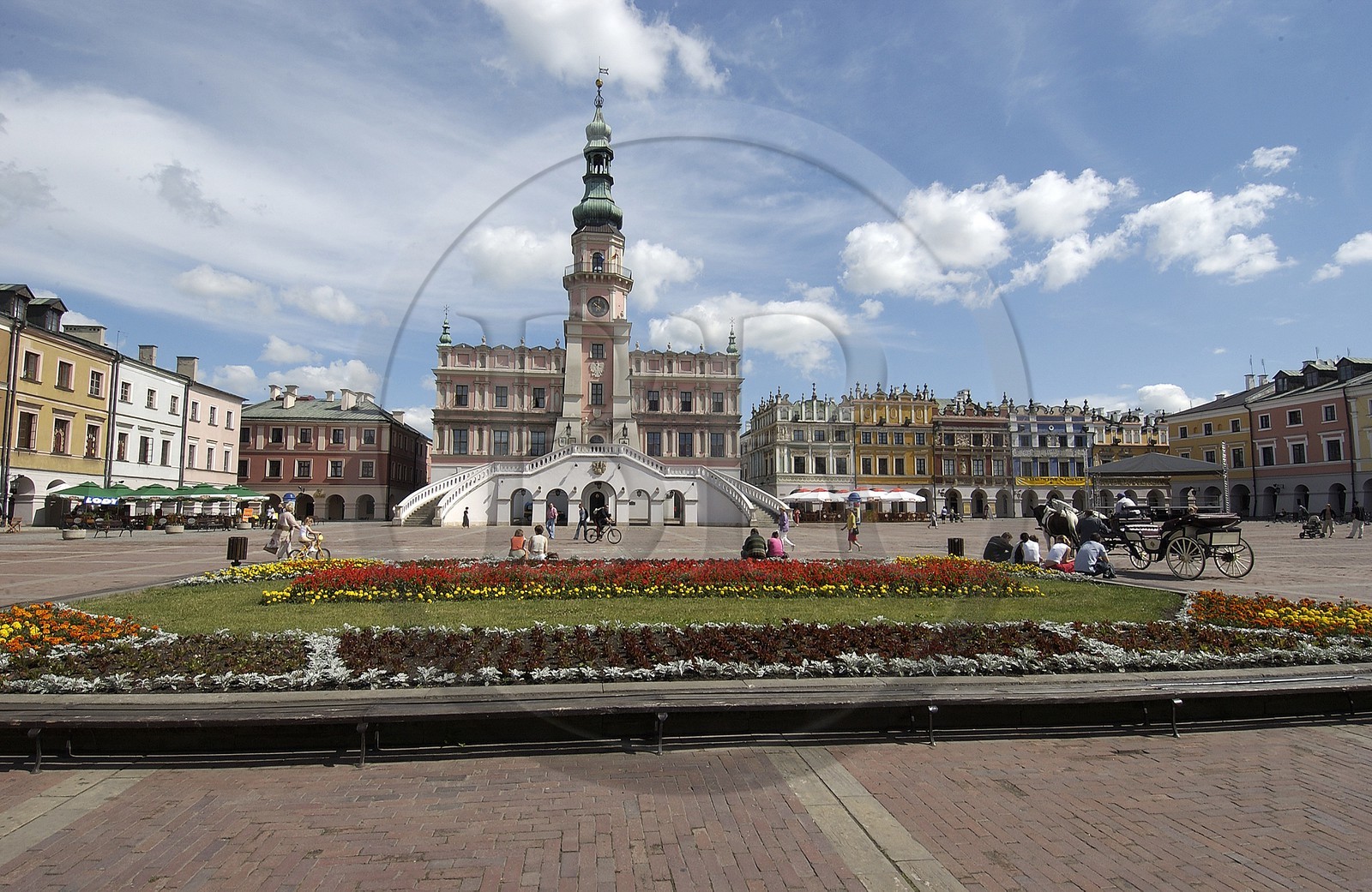 Pologne, région de Lublin, ville Renaissance de Zamosc classé Patrimoine Mondial de l' UNESCO, l' Hôtel de ville sur la place du marché