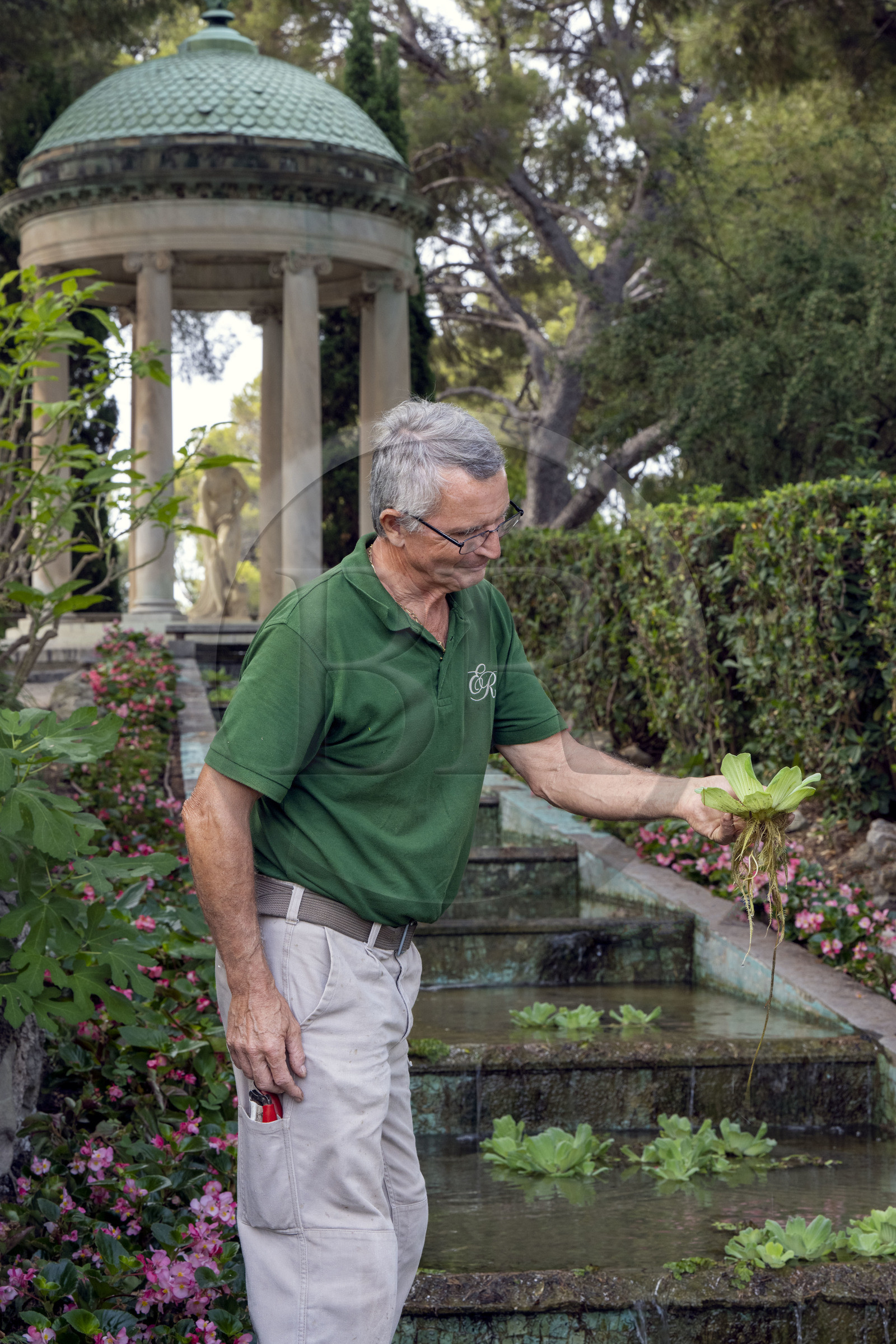 France, Alpes-Maritimes (06), Saint Jean Cap Ferrat, Villa et Jardins Ephrussi de Rothschild,  le jardinier en chef André Castellan