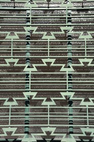 France, Allier (03), Vichy, place Charles de Gaulle, maison des associations et salle des fêtes, à l'origine un théatre art Déco construit en 1935, détail d'une fenêtre