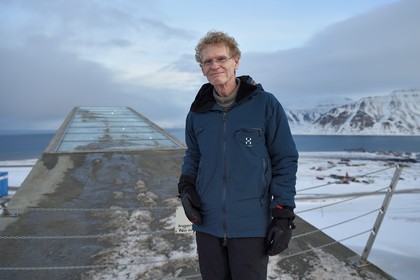 Norvège, Svalbard, Spitzberg, Longyearbyen, Réserve mondiale de semences du Svalbard (banque de graines du Global Seed Vault), Cary Fowler à l'initiative du projet Global Crop Diversity Trust et de la réserve
