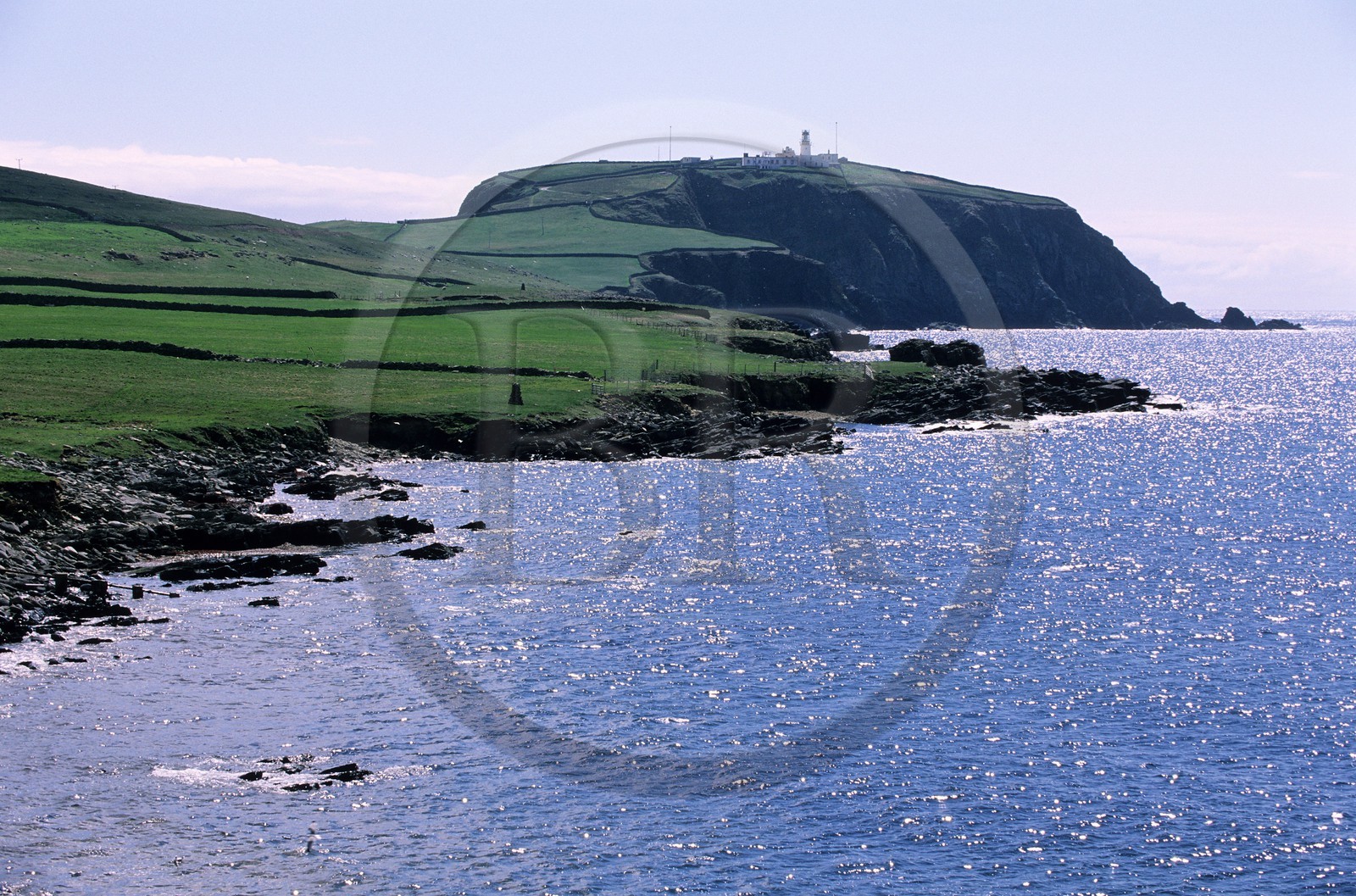Royaume-Uni, Ecosse, les Shetland, sud du Mainland, pointe et phare de Sumburgh