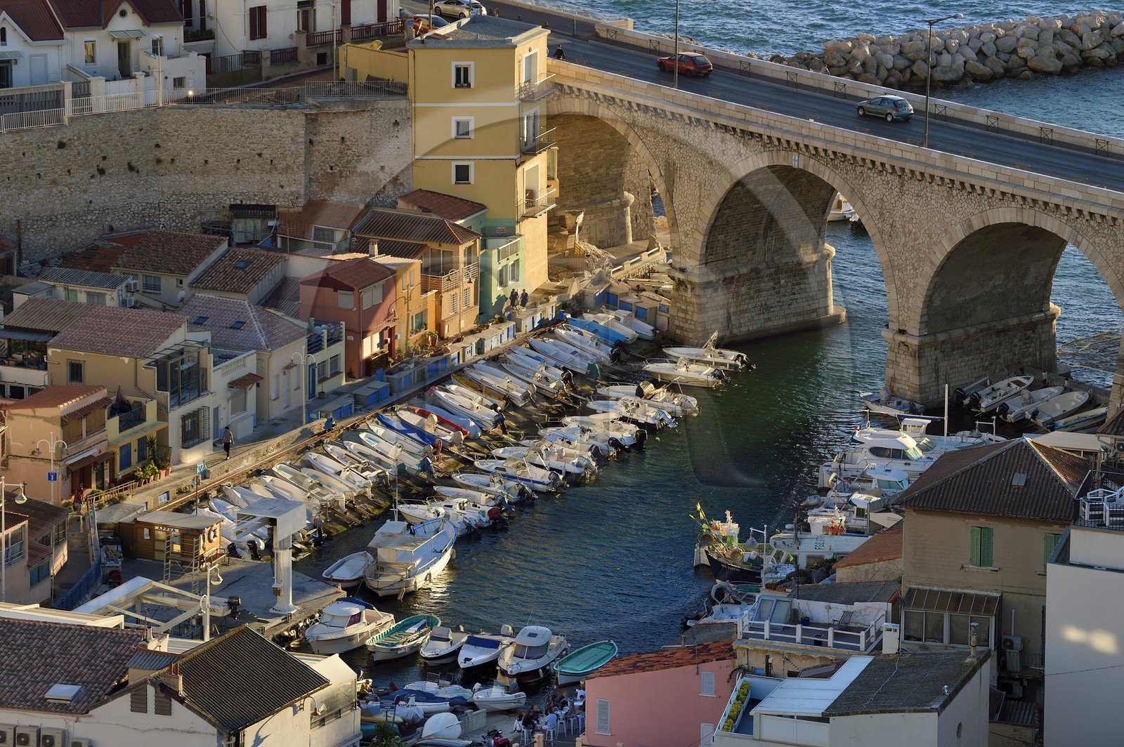 France, Bouches-du-Rhône (13), Marseille, quartier d'Endoume, le Vallon des Auffes