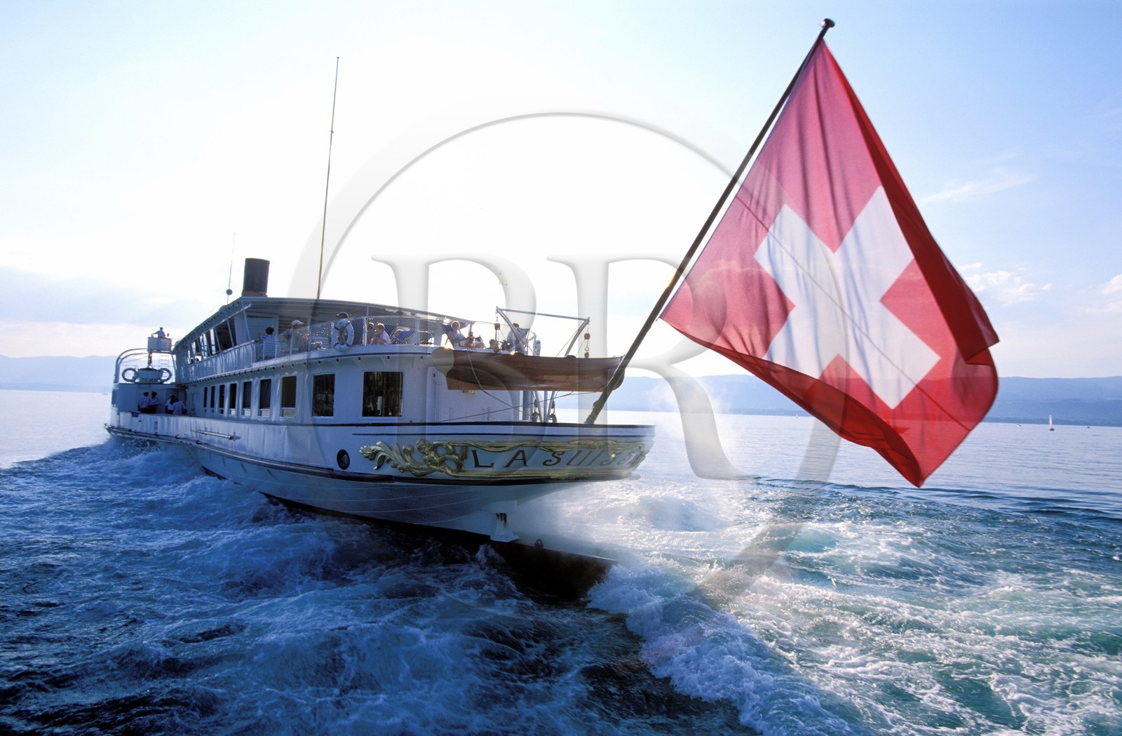 France, Haute-Savoie (74), lac Léman, La Suisse, un vieux bateaux à aubes datant du début 20ème siècle