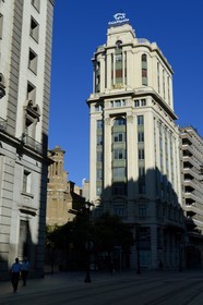 Espagne, Aragon, Saragosse, Calle Del Coso 34, immeuble La Adriatica de 1948