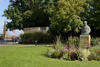 France, Moselle (57), Metz, jardins de l'Esplanade, Buste de Paul Verlaine qui est né à Metz