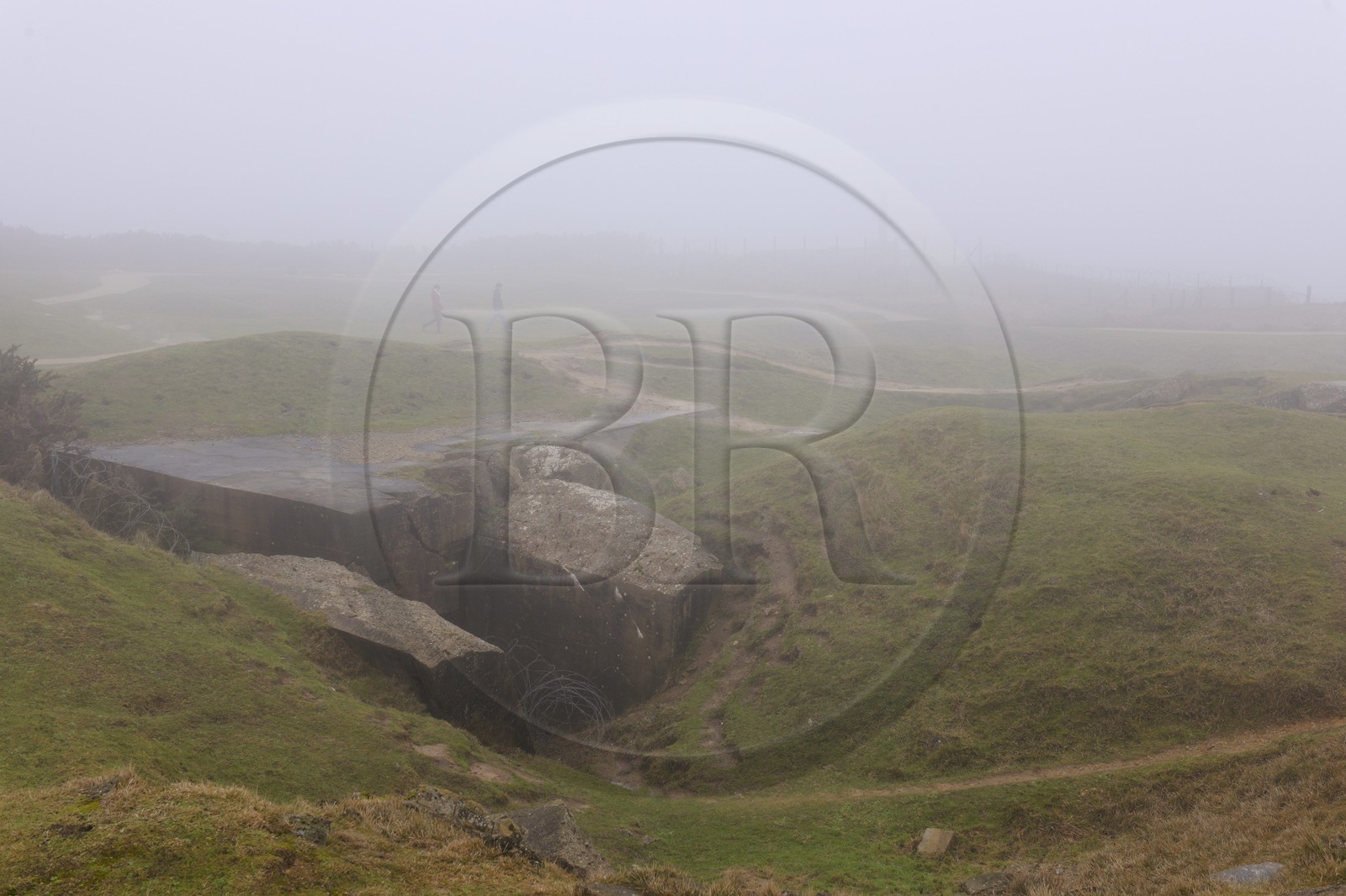 France, Calvados (14), Grandcamp-Maisy, blockhaus de la Pointe du Hoc