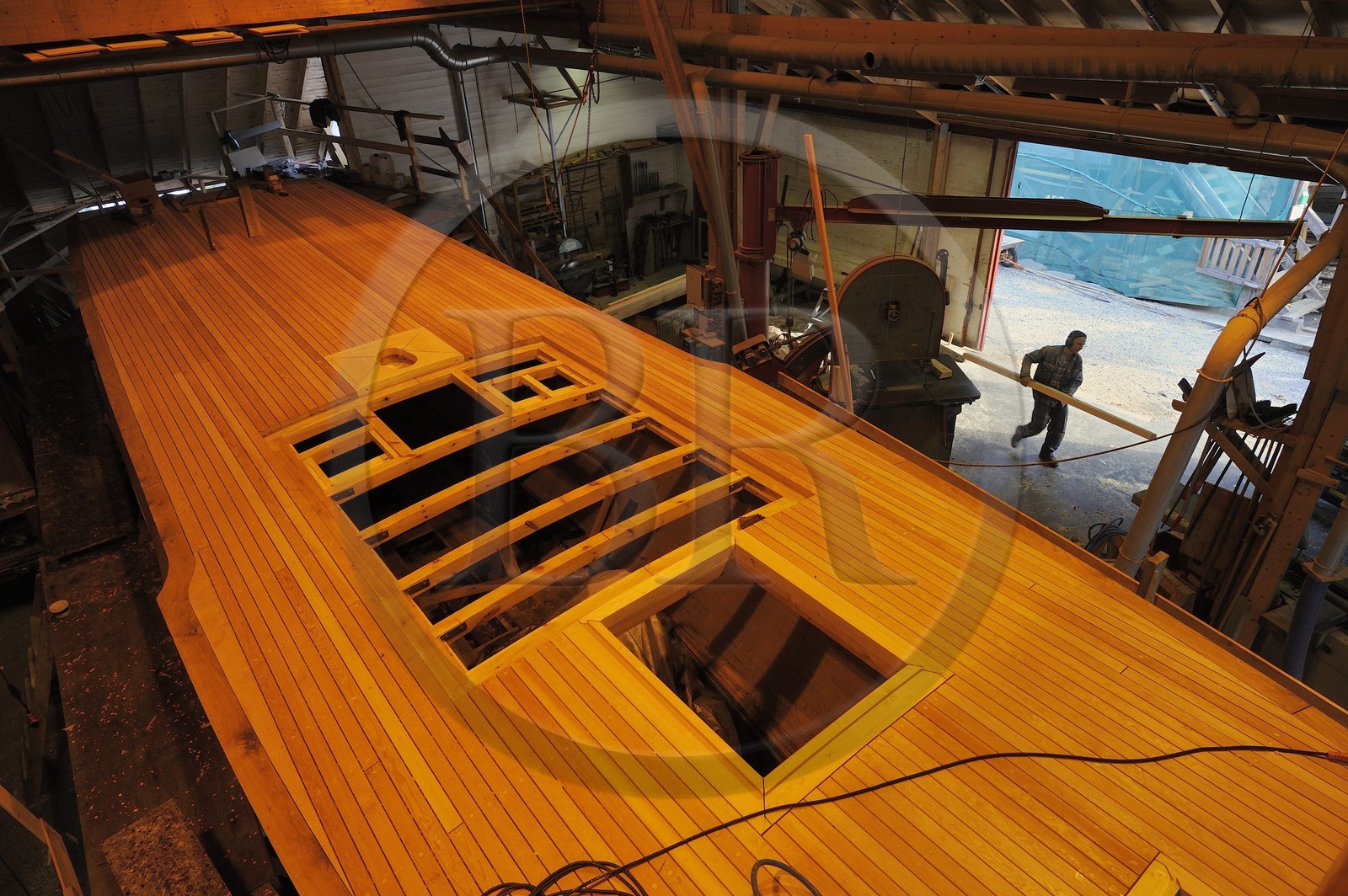 Norvège, Hordaland, Norheimsund, centre de préservation des bateaux Fartoyvernsenter, atelier de renovation, le M Y Tisso de 1917