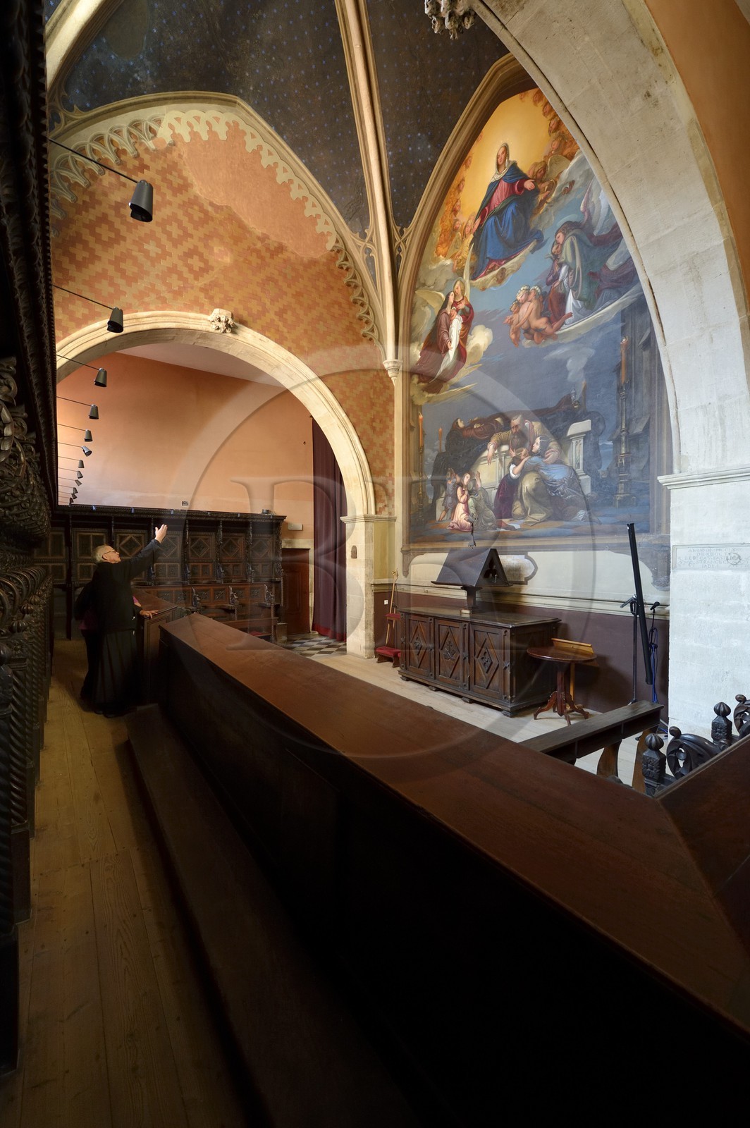 Croatie, Dalmatie, côte dalmate, Zadar, église et couvent Saint-François, salle de 1393 dans l'église pour le choeur pour les psaumes où se trouvait le Codex