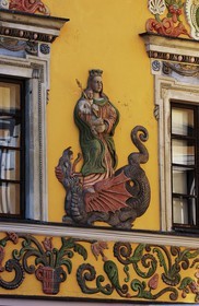 Pologne, région de Lublin, ville Renaissance de Zamosc classé Patrimoine Mondial de l' UNESCO, maison dite de La Madone sur la place du marché, construite par de riches commerçants arméniens