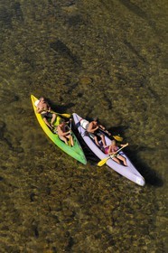 France, Hérault (34), vallée de l' Orb à Ceps, descente en canoë-kayak de la rivière Orb