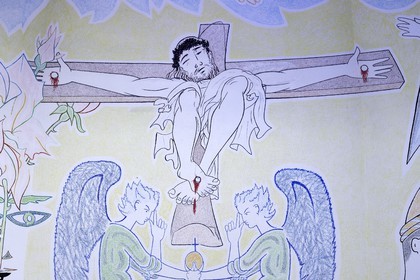 France, Var (83), Fréjus, chapelle Notre-Dame de Jérusalem conçue par Jean Cocteau et dédiée aux chevaliers du Saint-Sépulcre