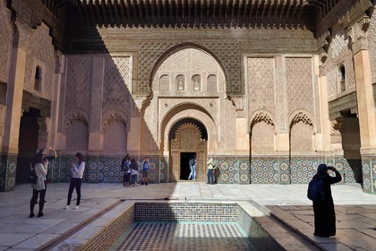 Maroc, Haut-Atlas, Marrakech, ville impériale, Médina classée Patrimoine Mondial de l'UNESCO, la Medersa Ali Ben Youssef (école coranique)