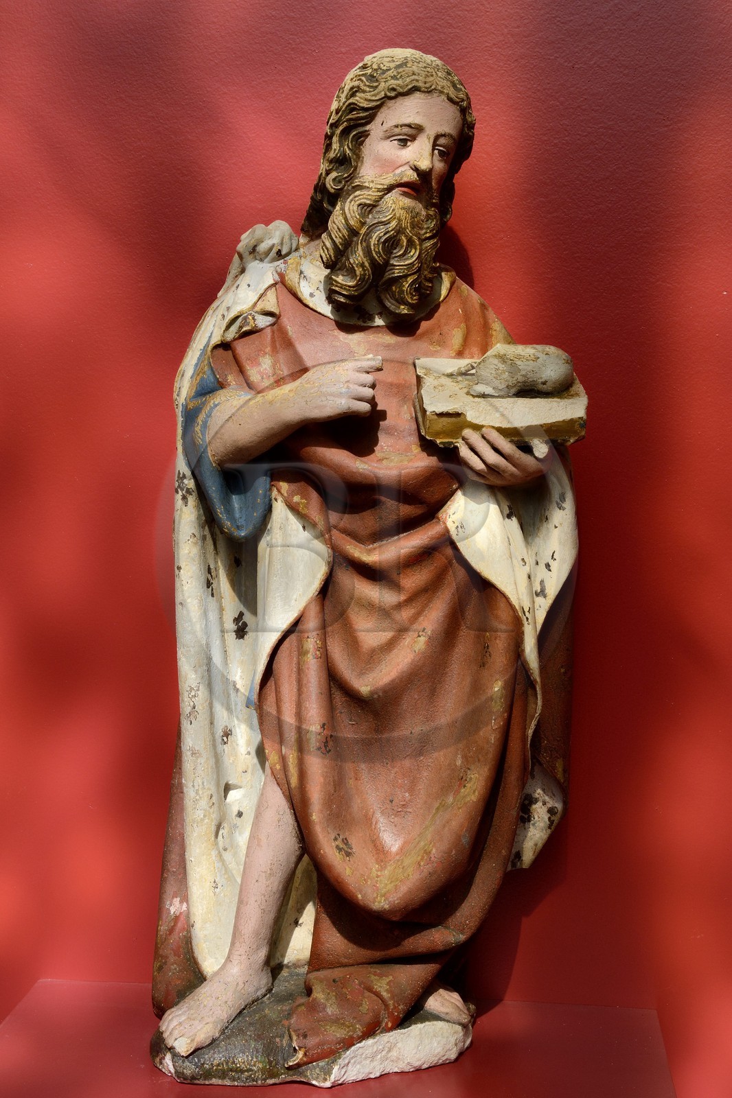 France, Meurthe-et-Moselle (54), Toul, la cathédrale Saint-Etienne, statue représentant Saint-Jean Baptiste datant du début du XVIème siècle