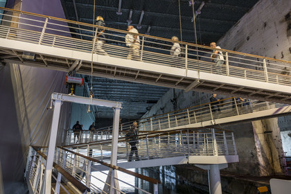 France, Loire-Atlantique (44), Saint-Nazaire, l'Escal'Atlantic dans l'ancienne base sous-marine allemande fait revivre le monde des transatlantiques