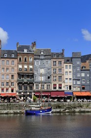 France, Calvados (14), Honfleur, le Vieux-Bassin,le quai Sainte-Catherine