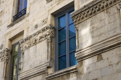 France, Gard (30), Nimes, maison romane du 12éme siècle rue de la Madeleine