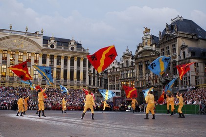 Belgique, Bruxelles, le centre historique, la Grand Place classée Patrimoine Mondial de l'UNESCO, fête de l' Ommegang