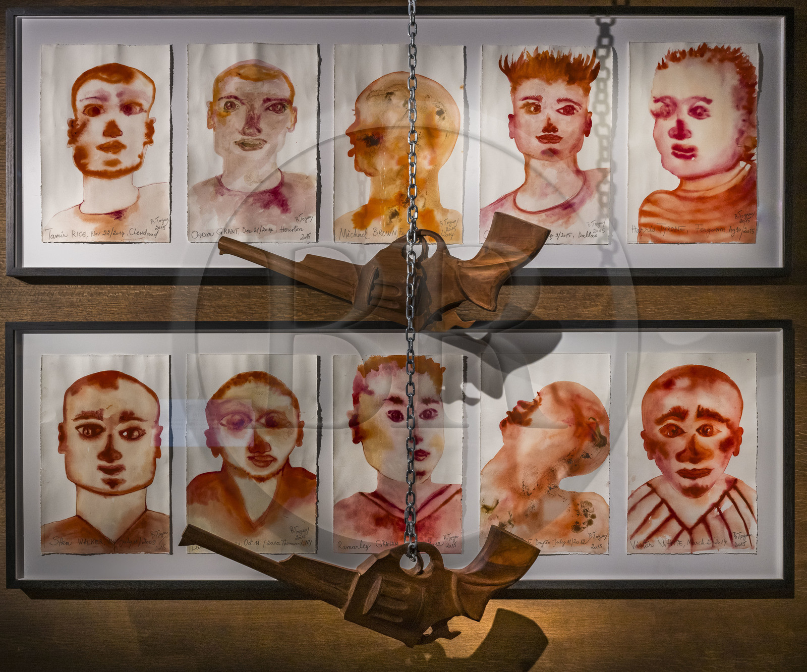 France, Loire-Atlantique (44), Nantes, quartier du Bouffay, le chateau des Ducs de Bretagne, Musée d'histoire de Nantes, Black Lives Always Matter (2015) oeuvre de l'artiste Barthélémy Toguo