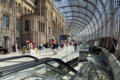 France, Bas-Rhin (67), Strasbourg, verrière de la gare de l'architecte Jean-Marie Duthilleul de l'agence d'architecture Arep