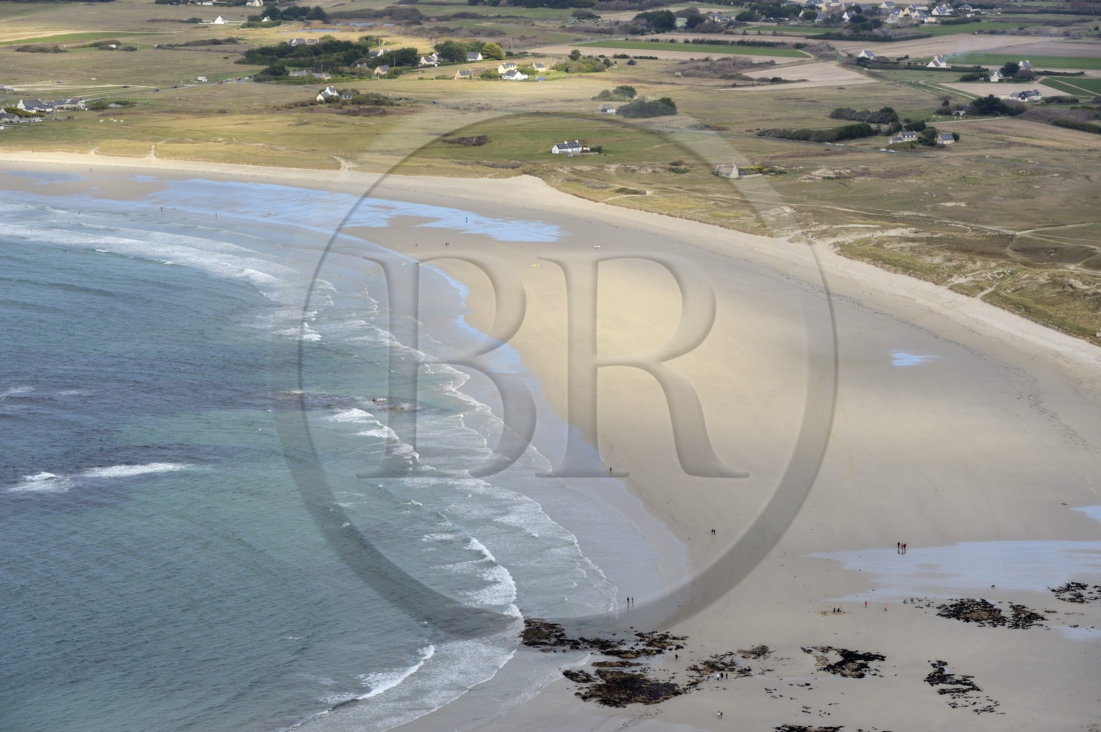 France, Finistère (29), plage de Saint Guénolé (vue aérienne)