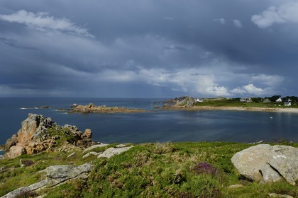 France, Finistère (29), Baie de Morlaix, Pointe de Diben et plage de Port Blanc