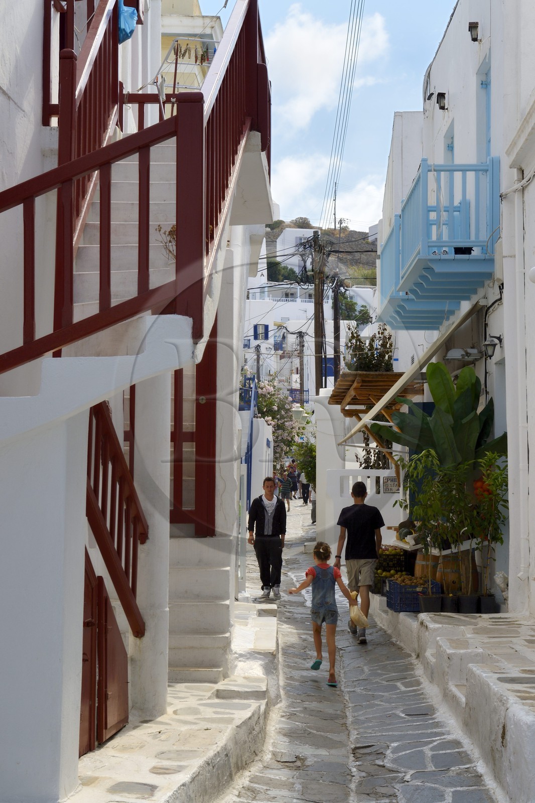 Grèce, Les Cyclades, mer Égée, île de Mykonos, Chora (Mykonos town), dans les ruelles de la vieille ville