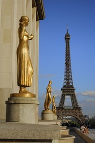 France, Paris (75), la Tour Eiffel vue depuis le Trocadero