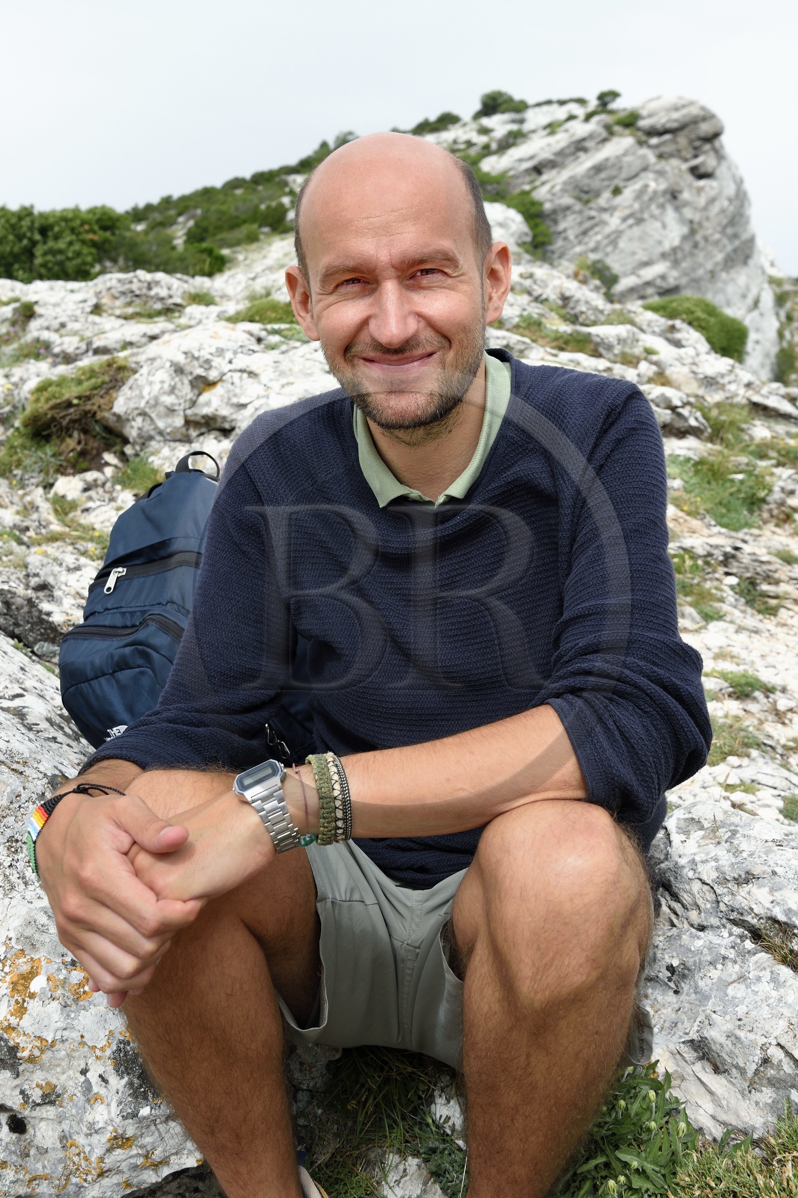 France, Var (83), Plan-d'Aups-Sainte-Baume, parc naturel régional de la Sainte-Baume, Massif de la Sainte-Baume, Benoit Milan chargé de mission Education à l'environnement et au territoire au sein du Parc