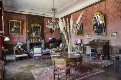 France, Ille-et-Vilaine (35), Côte d'Emeraude, Saint-Malo, malouinière de la Chipaudière construit l'armateur et corsaire François-Auguste Magon de la Lande au début du XVIIIème siècle, un des salons