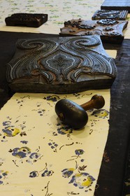 France, Haut-Rhin (68), Mulhouse, musée de l’Impression sur Étoffes, dans l’atelier d’impression