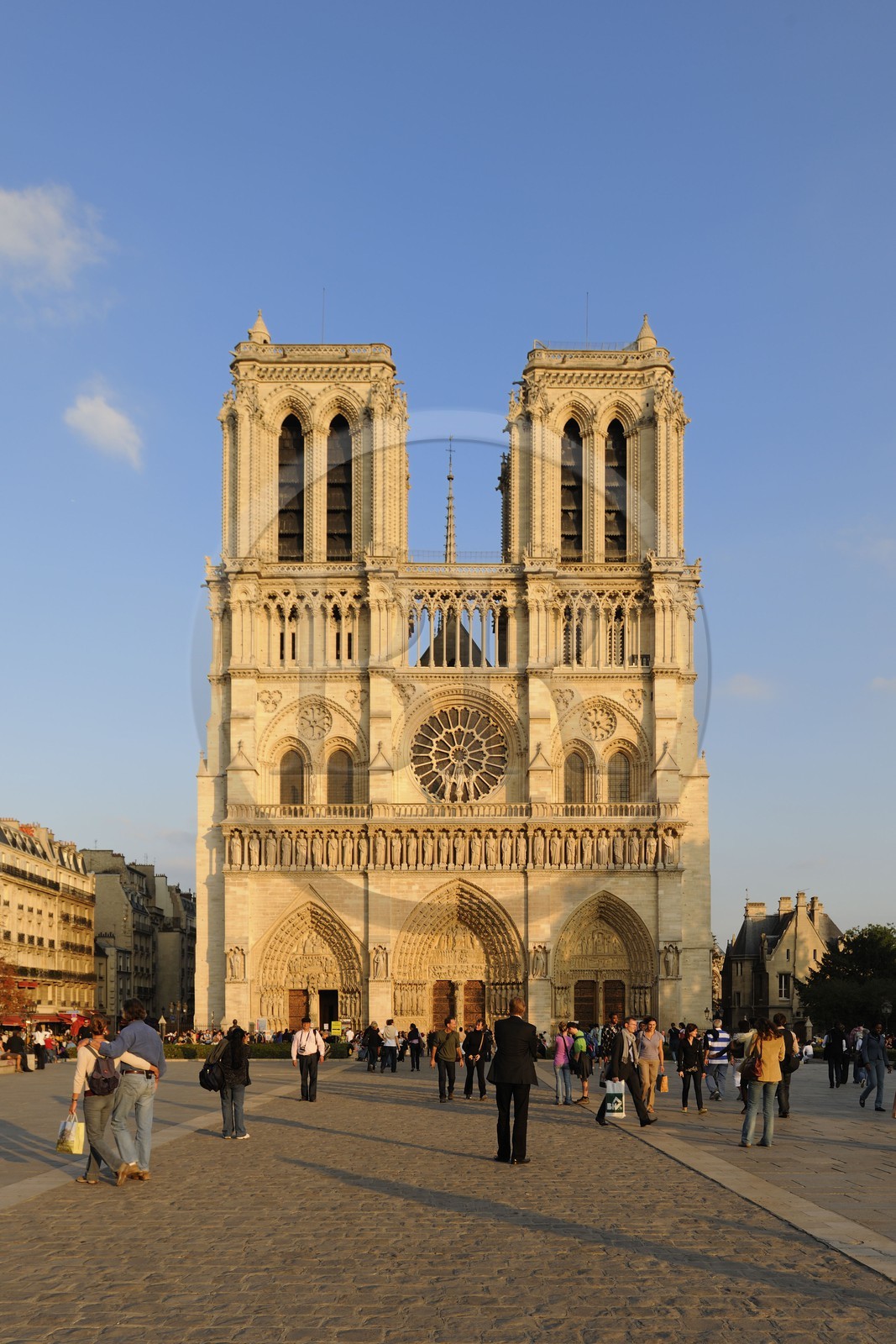 France, Paris (75), Ile de la Cité, cathédrale Notre-Dame de Paris, la façade occidentale