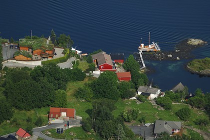 Norvège, Hordaland, région de Bergen, petites îles autour de la ville (vue aérienne)