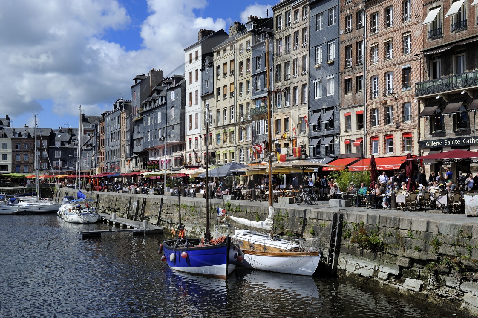 France, Calvados (14), Honfleur, le Vieux-Bassin,le quai Sainte-Catherine