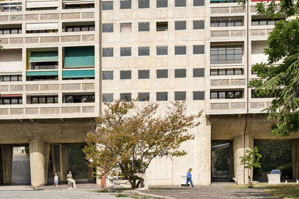 France, Bouches-du-Rhône (13), Marseille, oeuvre architecturale de Le Corbusier, classée Patrimoine Mondial de l'UNESCO, la Cité Radieuse par l'architecte Le Corbusier bordant le boulevard Michelet