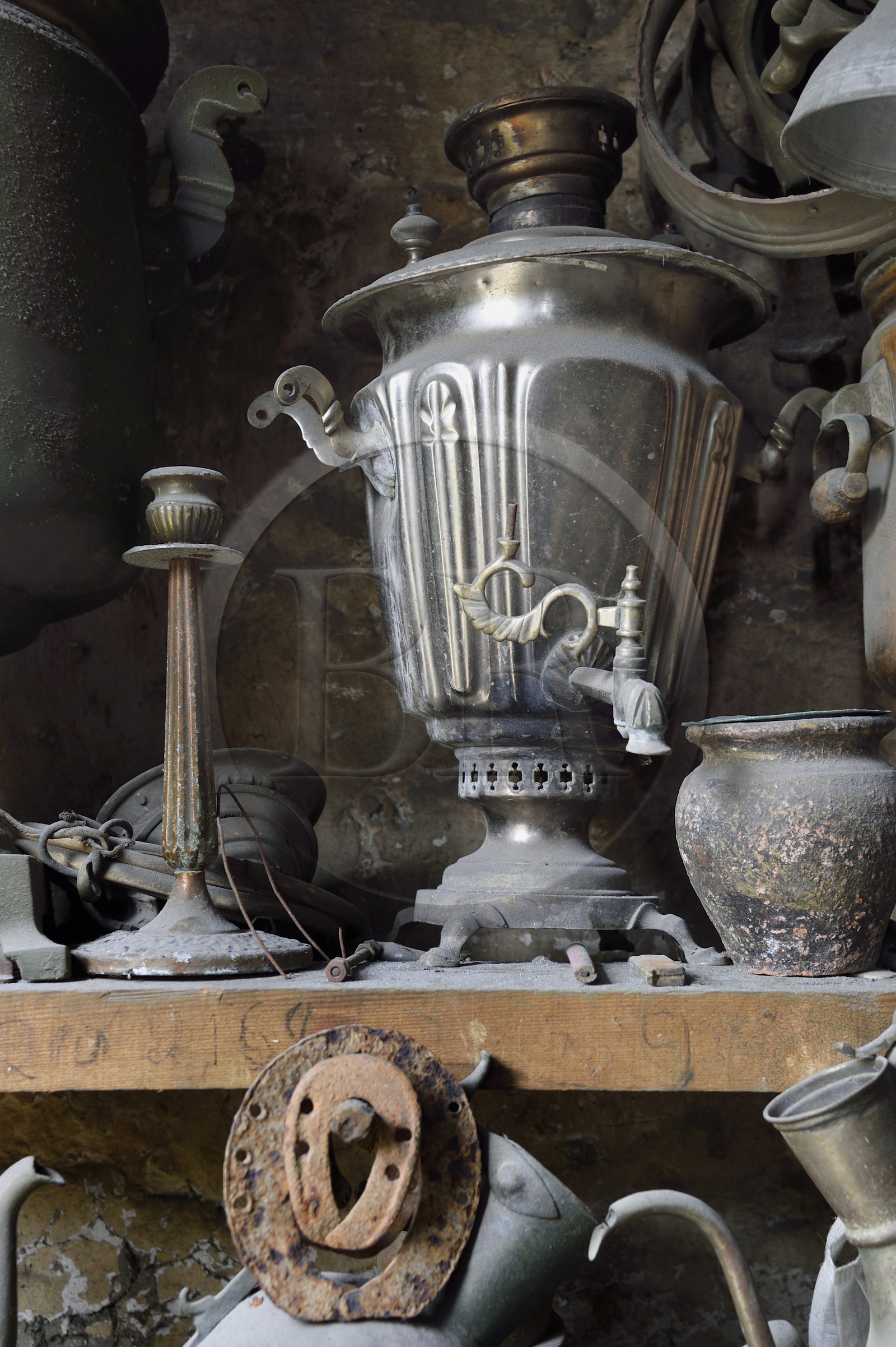 Azerbaïdjan, région de Ismailli, Lahij (Lahic), vieux samovar