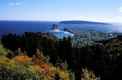 Canada, province de Québec, Gaspésie, Percé, la baie et le Rocher Percé