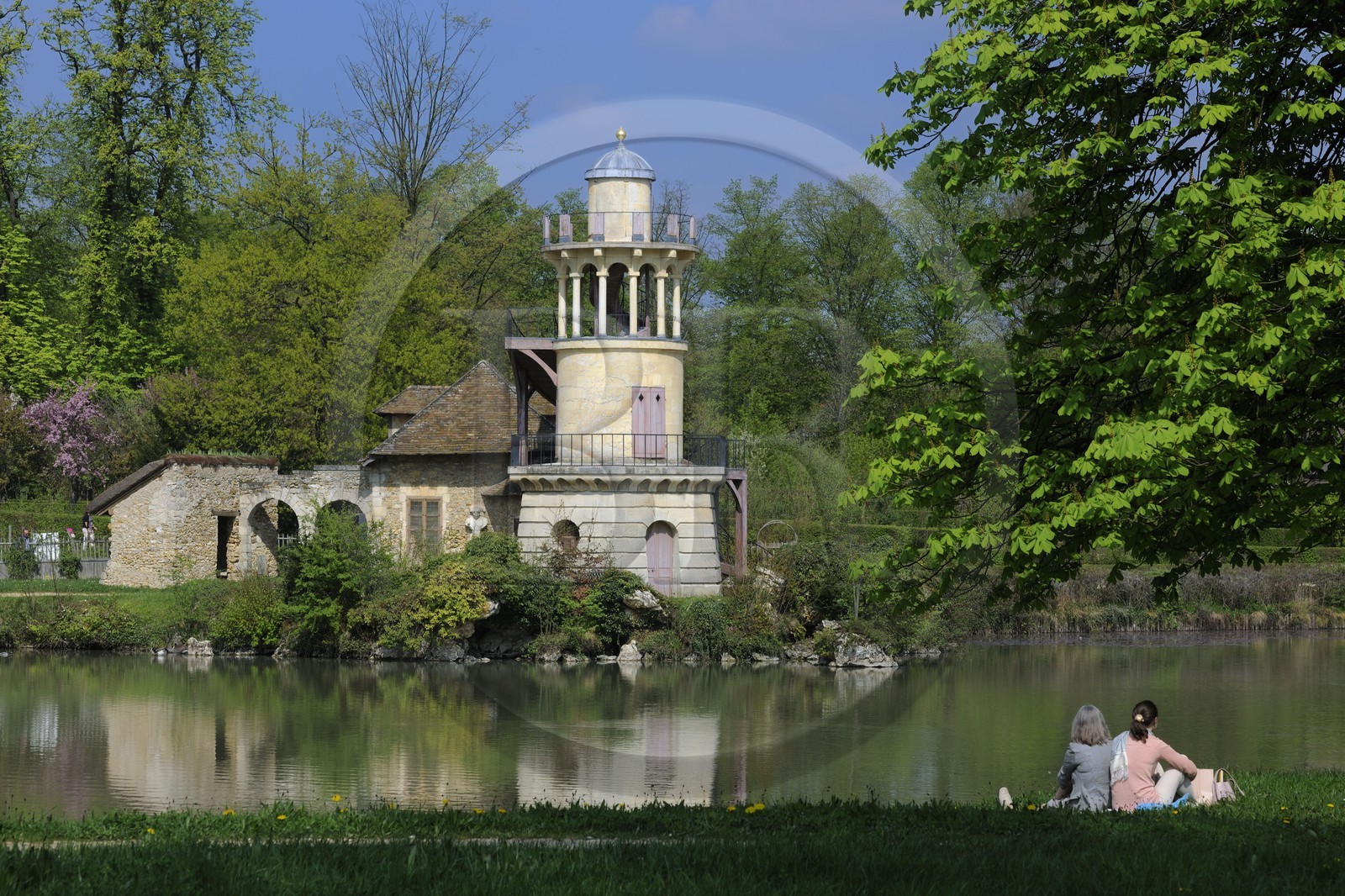 France, Yvelines (78), château de Versailles, classé Patrimoine Mondial de l'UNESCO, le domaine de Marie-Antoinette, le Hameau de la Reine, la tour de Marlborough