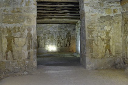 Egypte, Basse-Egypte, désert libyque, oasis de Bahariya (Bahareyya), fresques des chapelles de Ain el-Muftellah